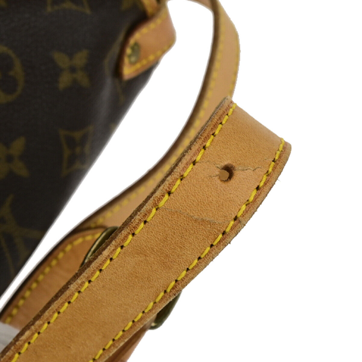 LOUIS VUITTON Logo Saumur 30 Shoulder Bag Monogram Leather Brown M42256 75YF423
