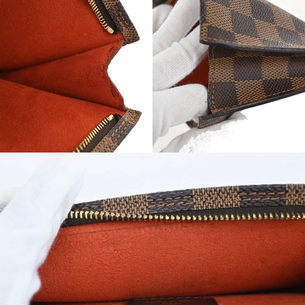 LOUIS VUITTON Marais Mini Pouch Damier Ebene Leather Brown France 04YH320