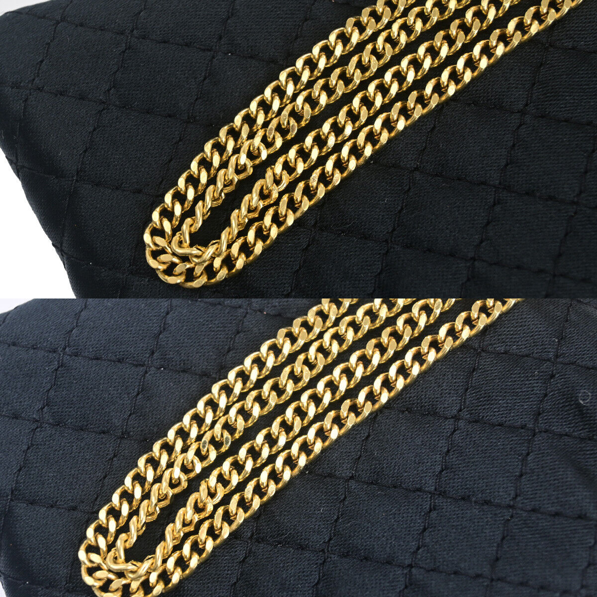 CHANEL CC Logo Micro Matelasse Shoulder Bag Pouch Canvas Leather Black 88RK080