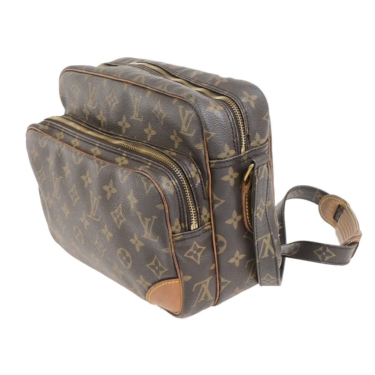 LOUIS VUITTON Nile Crossbody Shoulder Bag Monogram Leather Brown M45244 31FB491