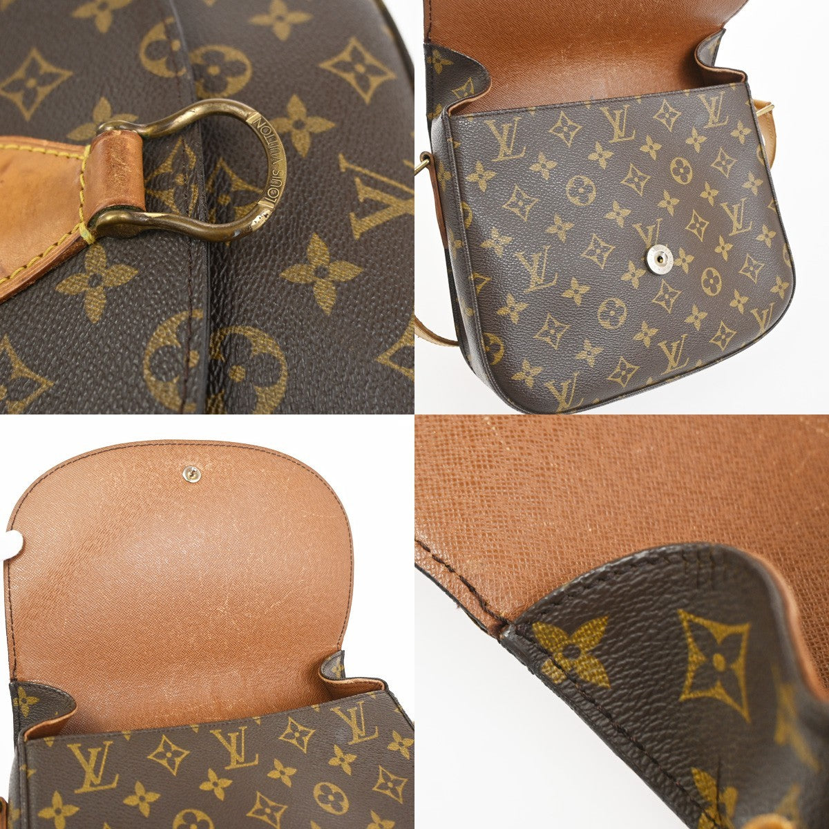 LOUIS VUITTON Saint Cloud GM Shoulder Bag Monogram Leather Brown M51242 34YJ084