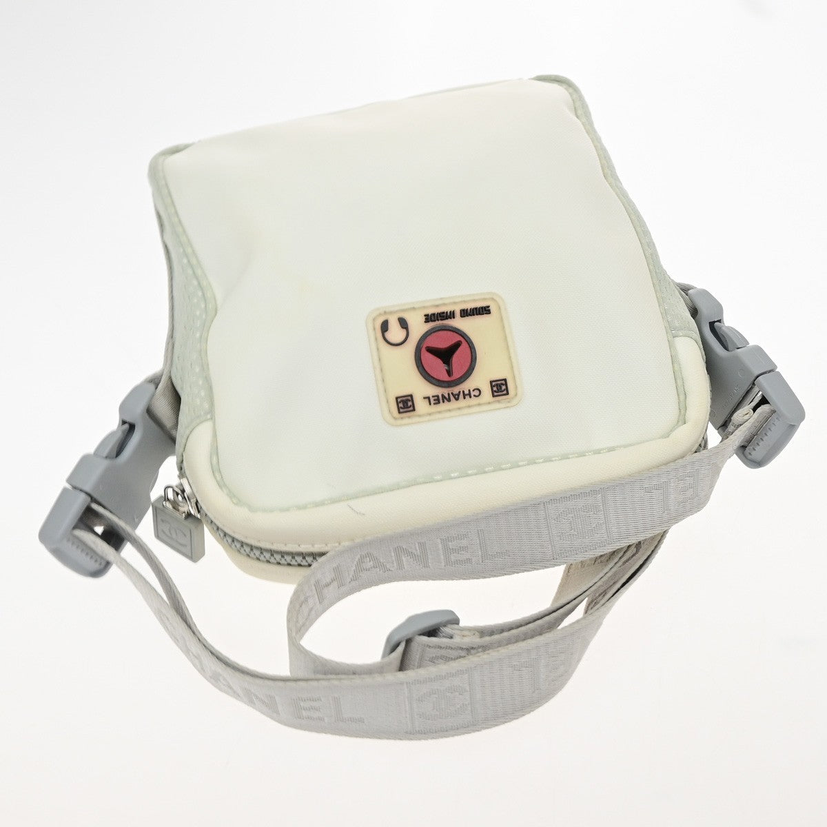 CHANEL Sports Line Camellia Shoulder Bag  Nylon  Canvas White Italy 74KD194