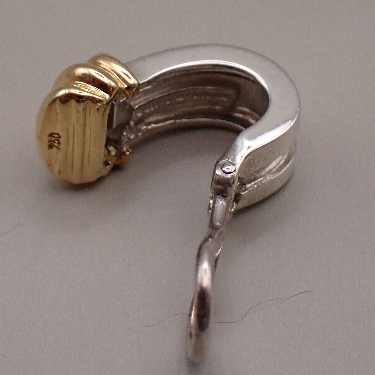 Tiffany & Co. Logo Groove Earrings Gold 750 Silver 925 Hoop 80YF683