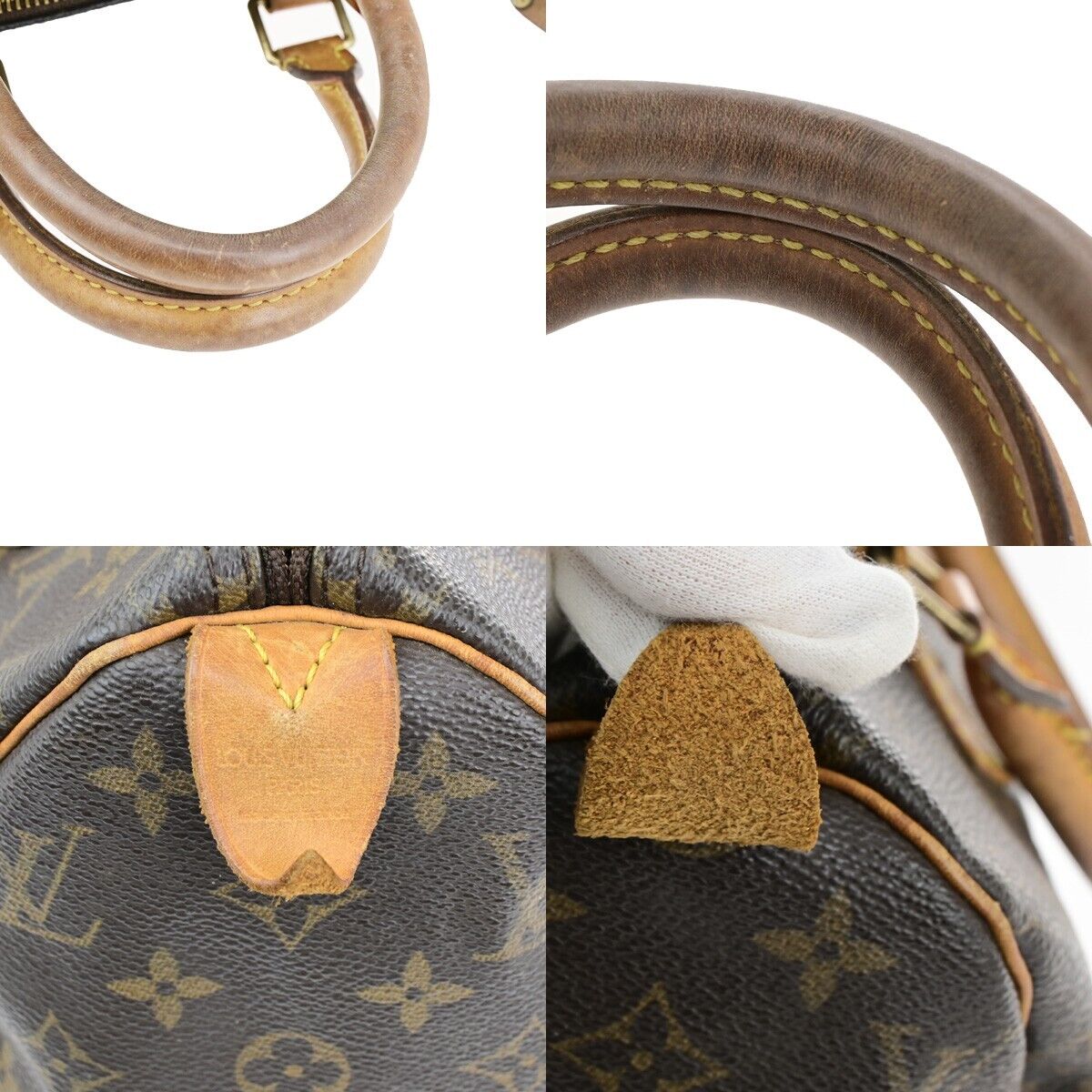 LOUIS VUITTON Speedy 25 Travel Hand Bag Monogram Leather Brown M41528 88ED108