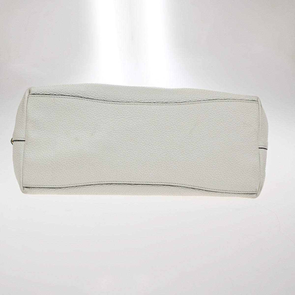 PRADA  Embossing LOGO One Shoulder Tote Bag Leather White GHW 12TA705
