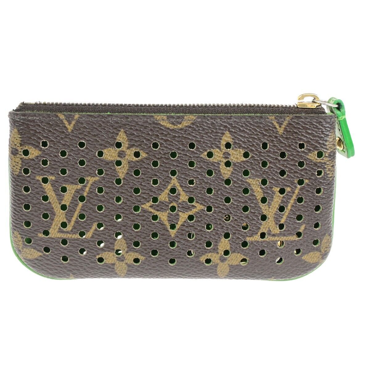 LOUIS VUITTON Pochette Cles Coin Wallet Monogram Perfo BN Green M95186 38FB244
