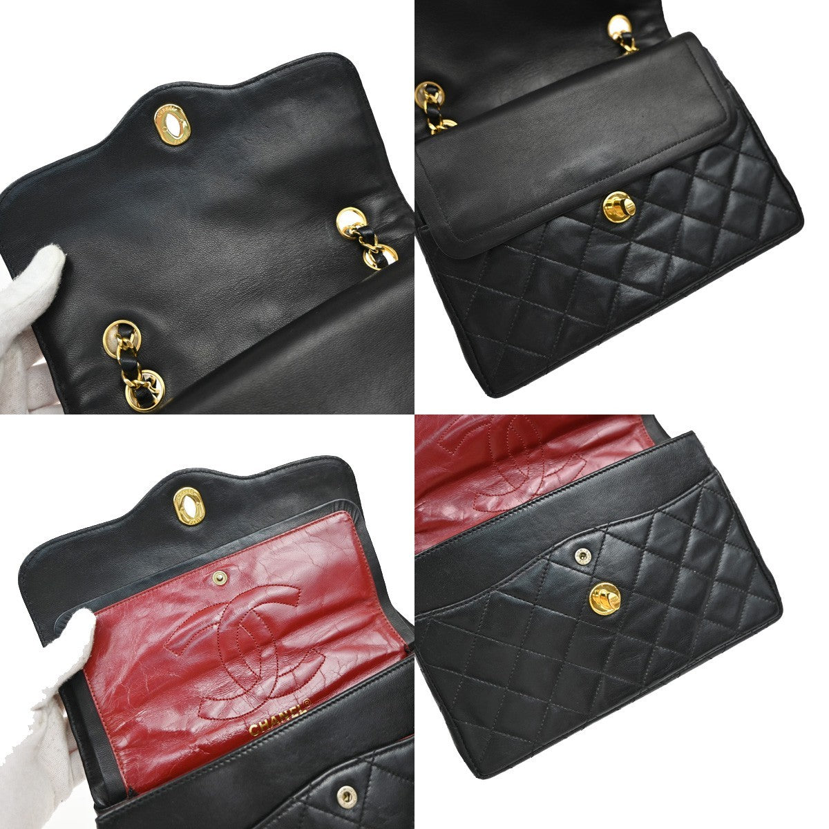 CHANEL PARIS CC Logo Matelasse Chain Mini Shoulder Bag Leather Black 330RF613