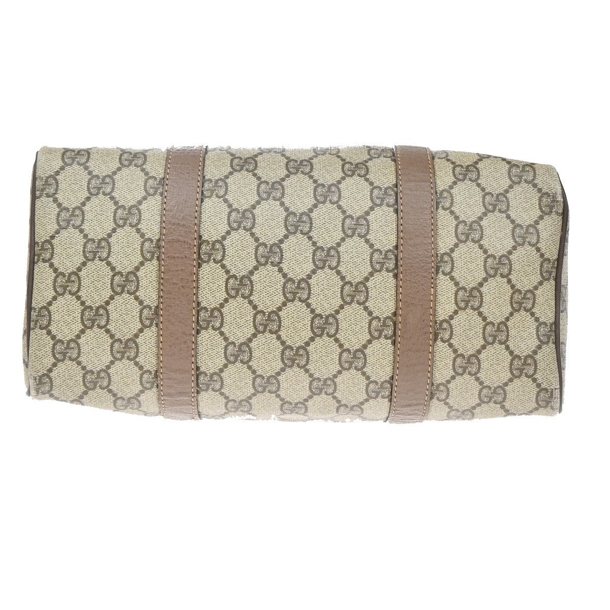 GUCCI Logo Sherry Web Line GG Pattern Hand Bag PVC Leather Brown Italy 65YJ158
