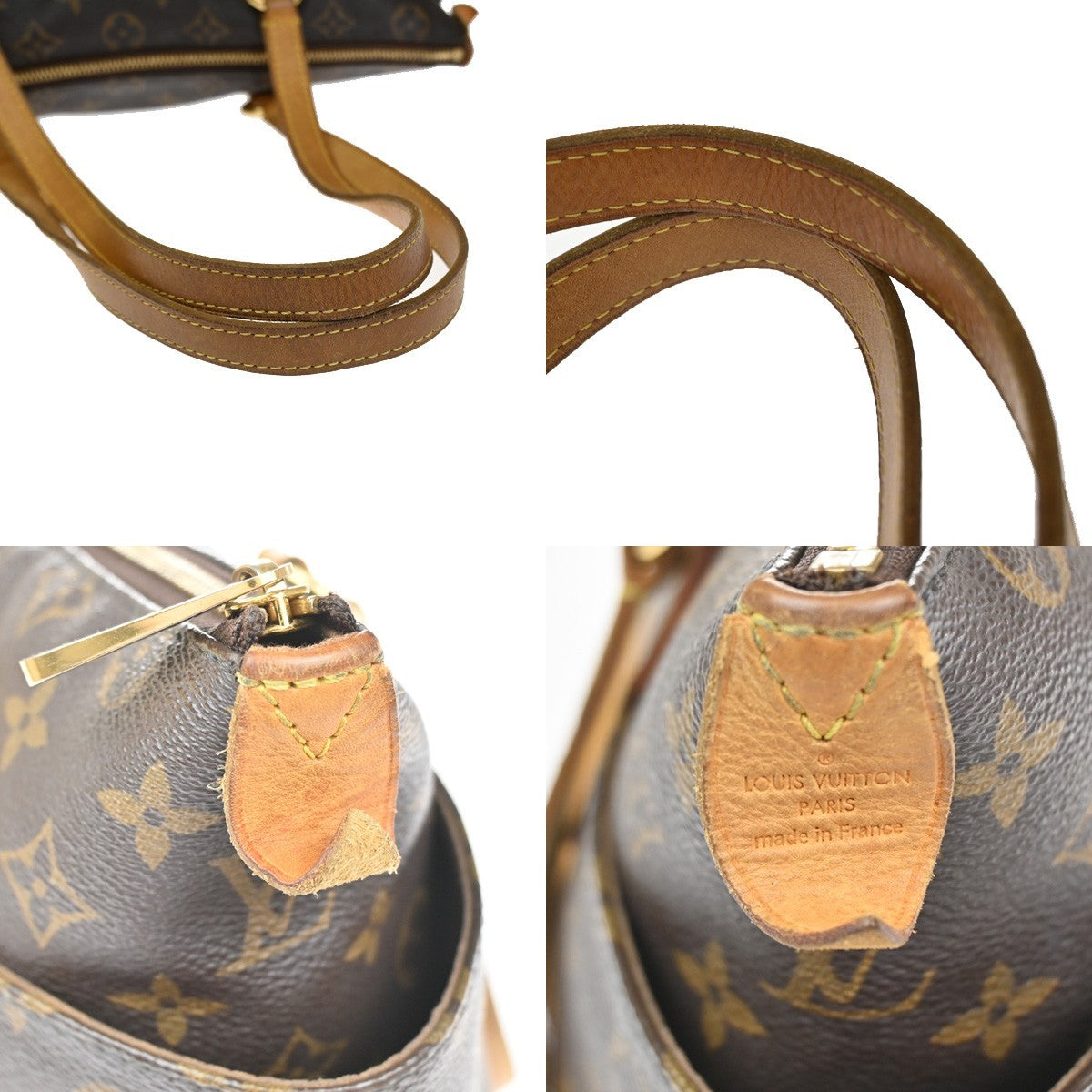 LOUIS VUITTON Logo Totally PM Shoulder Bag Monogram Leather Brown M56688 99YJ098
