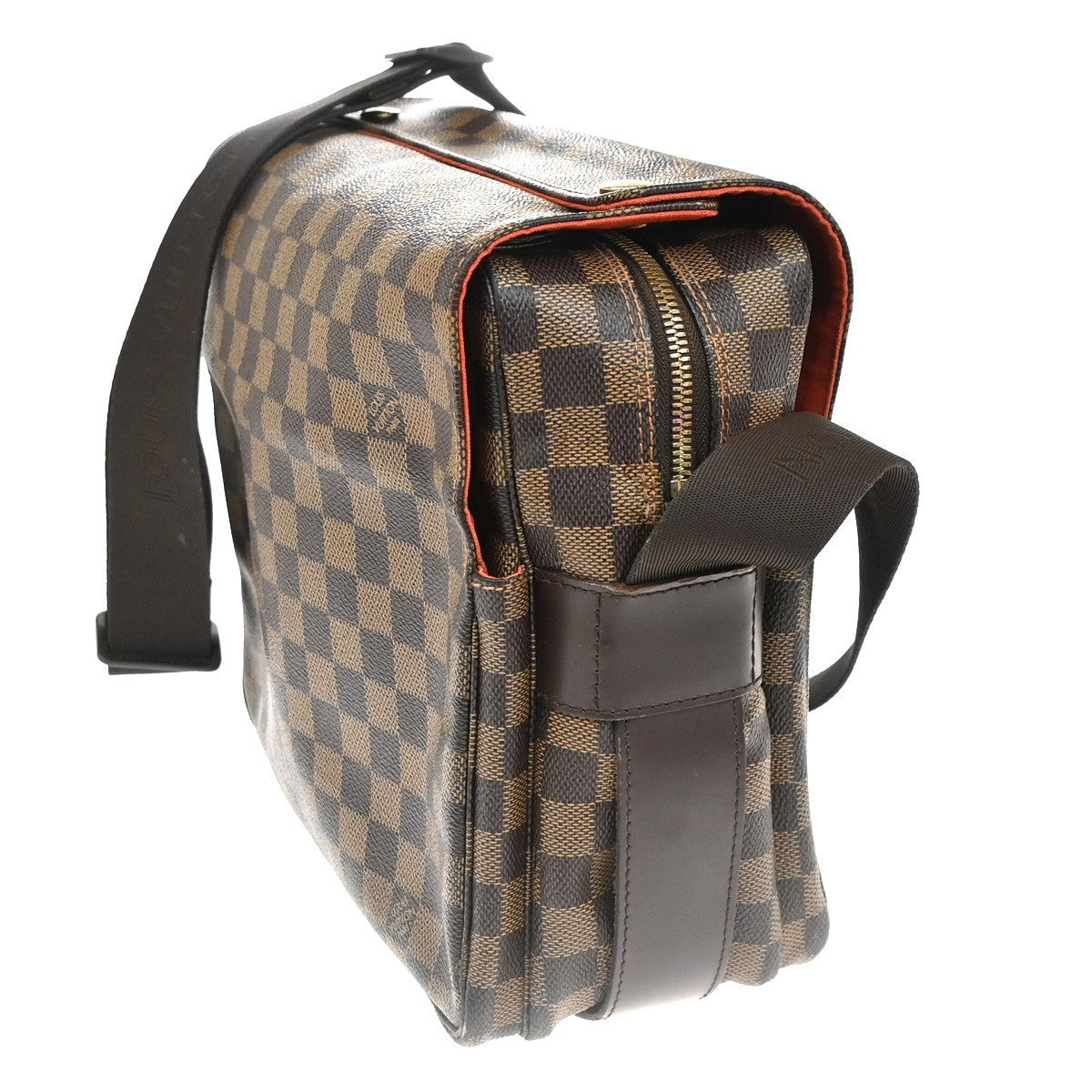 LOUIS VUITTON Naviglio Shoulder Bag Damier Ebene Leather Brown N45255 73CA734