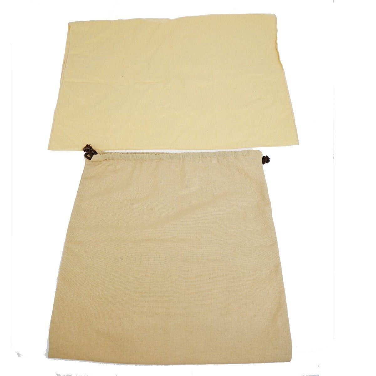 LOUIS VUITTON Logo 10 Set Dust Bag Drawstring Canvas Cotton Beige Brown 09FB542