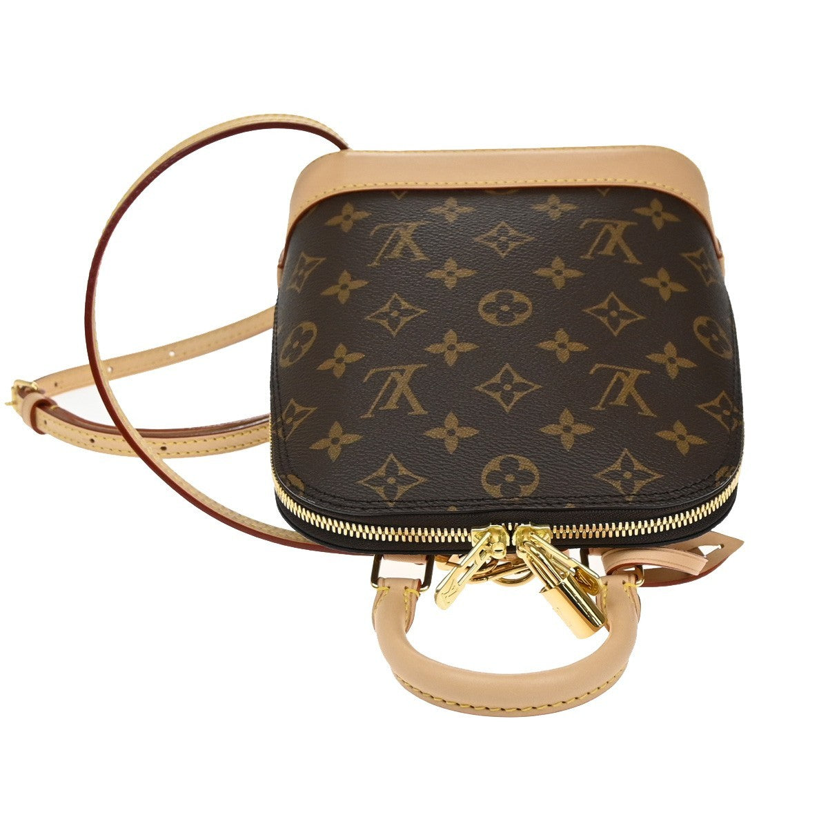 LOUIS VUITTON Alma Backpack Bag Monogram Leather Brown France M47132 312LC616