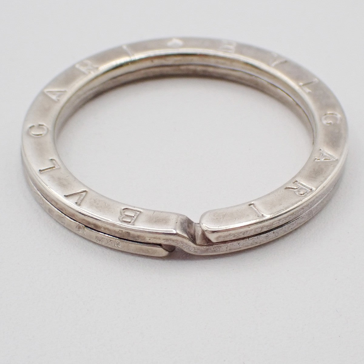BVLGARI Logo Key Ring Silver Ag 925 Accessory Italy 02EG275