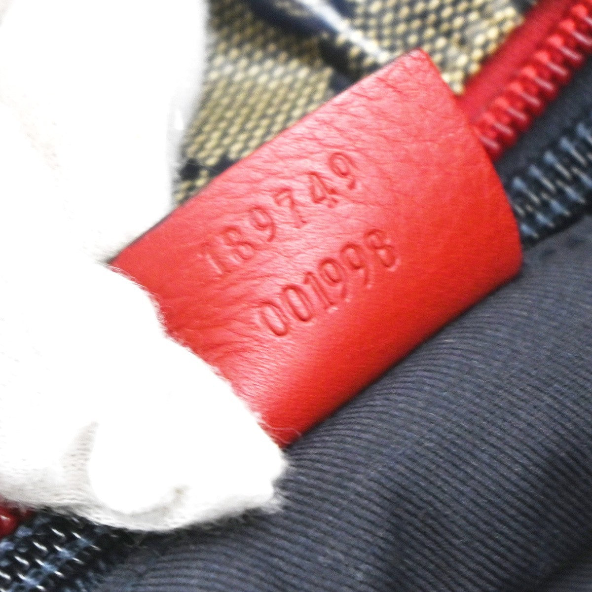 GUCCI GG Pattern Crystal Shoulder Bag Coating Canvas Leather Blue Red 88KP239