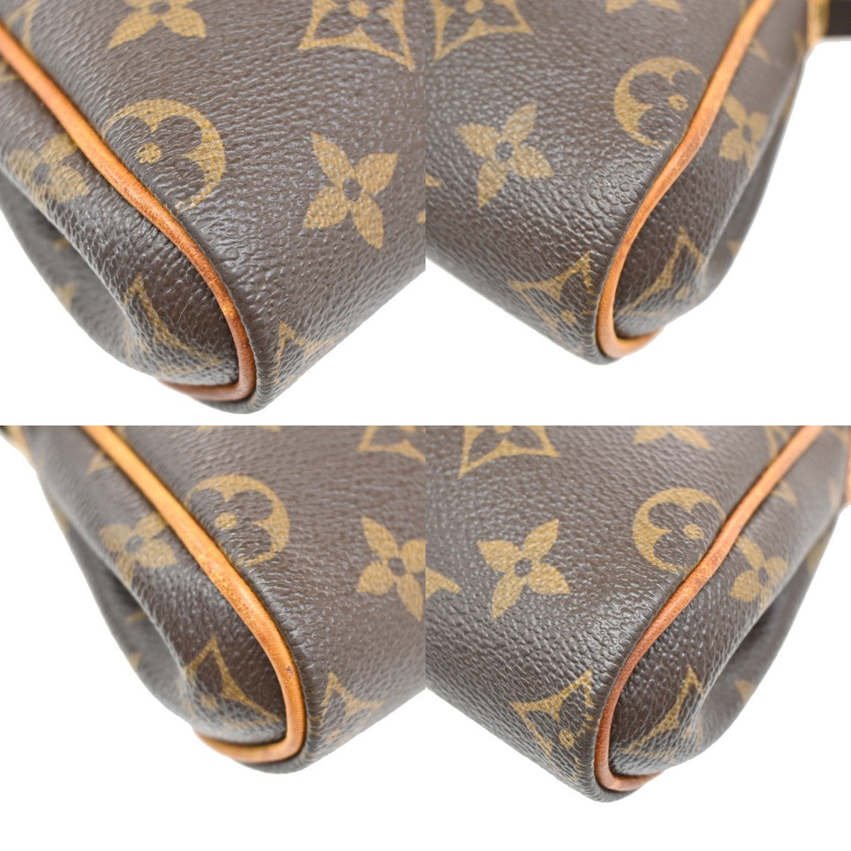 LOUIS VUITTON Logo Eva Chain Shoulder Bag Monogram Leather Brown M95567 16KP046