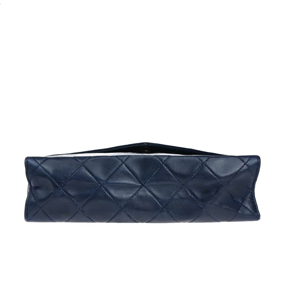 CHANEL CC Mini Matelasse Chain Shoulder Bag Leather Navy Blue Vintage 674RK667