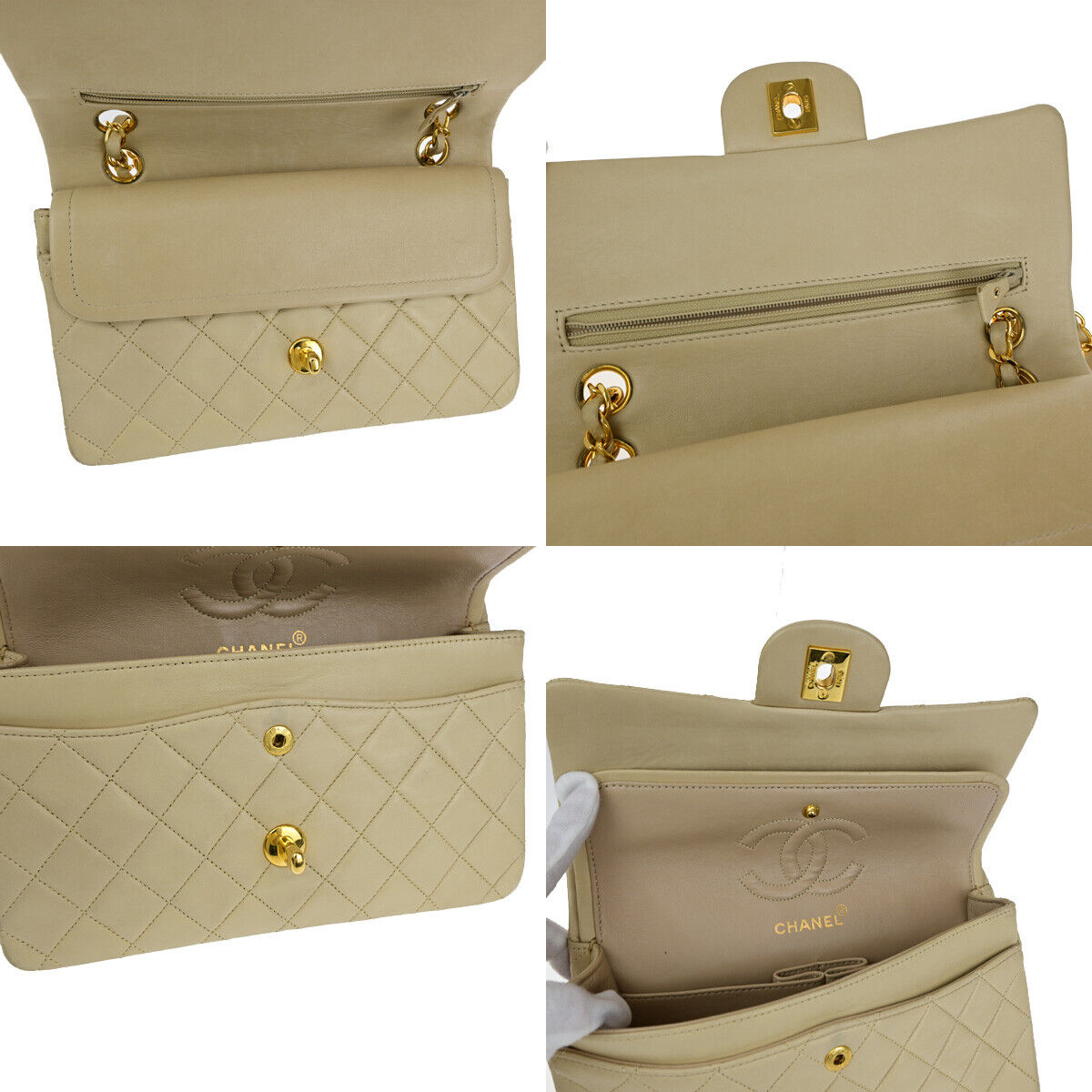 CHANEL CC Matelasse 23 Double Flap Chain Shoulder Bag Leather GHW BE 870RJ890