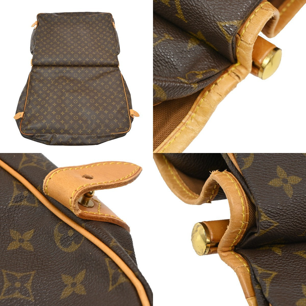 Louis Vuitton Sac Chasse Shoulder Hand Bag Monogram Leather Brown M41140 95PA019