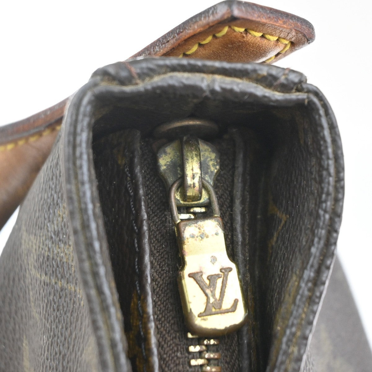 LOUIS VUITTON Looping GM Shoulder Bag Monogram Leather Brown USA M51145 35MA613