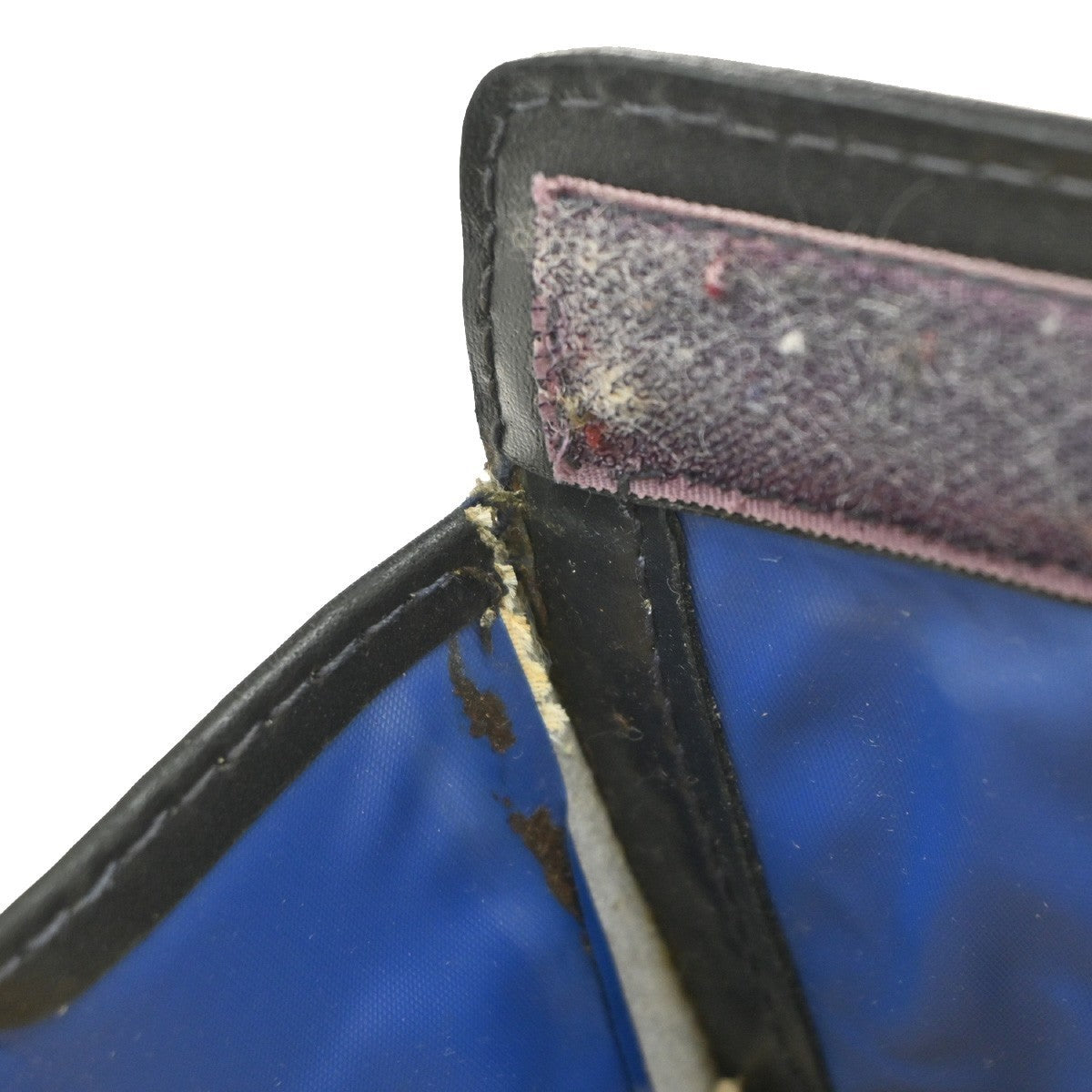 GUCCI Parfums Logo Sherry Clutch Hand Bag PVC Leather Navy Blue Italy 60KP203