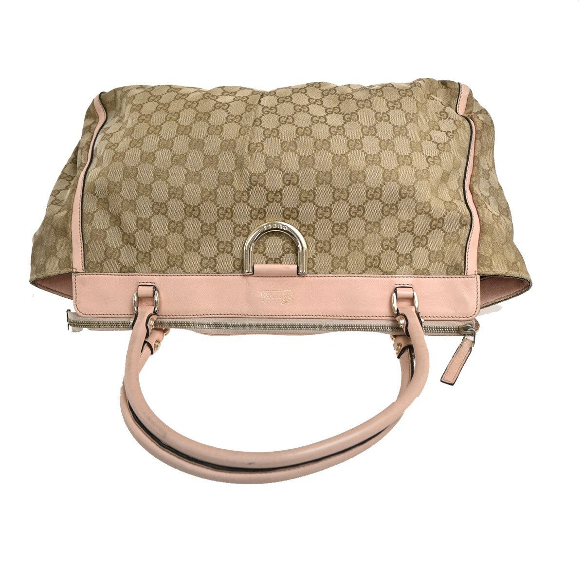 GUCCI GG Pattern Abbey D-ring Shoulder Bag Canvas Leather Brown Italy 69CA515