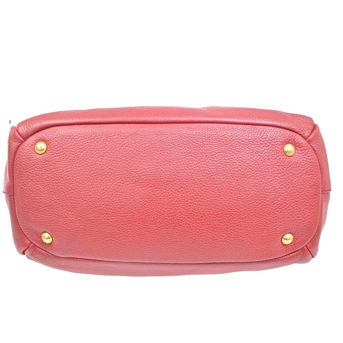 PRADA Logo 2way Crossbody Shoulder Hand Bag Embossing Leather Red GHW 84MA284