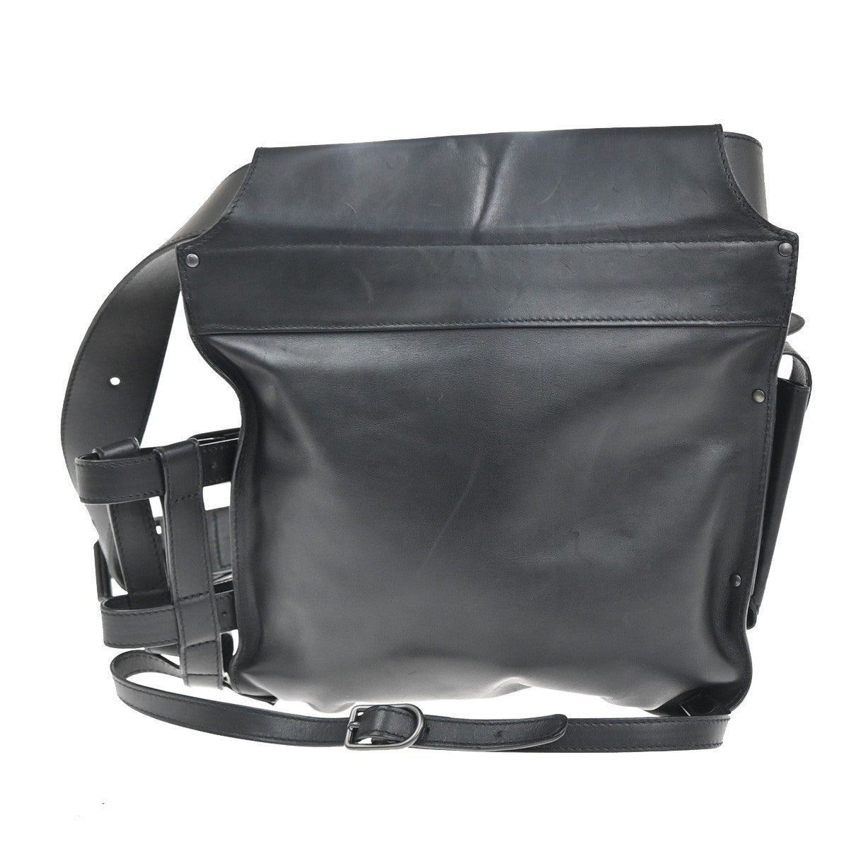 BOTTEGA VENETA Logo Intrecciato Body Bum Bag Leather Black Italy 12RL727