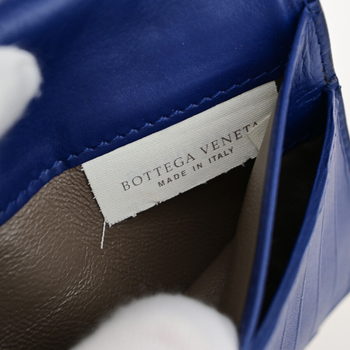 BOTTEGA VENETA Logo Intrecciato Long Bifold Wallet Leather Blue SHW 39SJ343