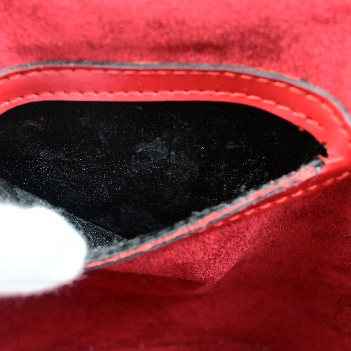 LOUIS VUITTON LV Logo Cannes Hand Vanity Bag Epi Leather Red M48037 35EC873