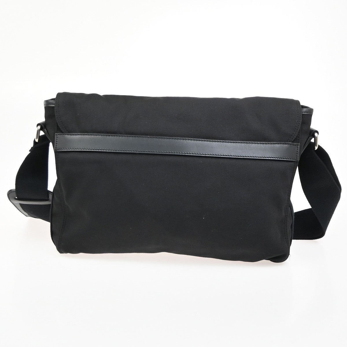 GUCCI Logo Sherry Messenger Shoulder Bag Canvas Leather Black SHW Italy 83KC636