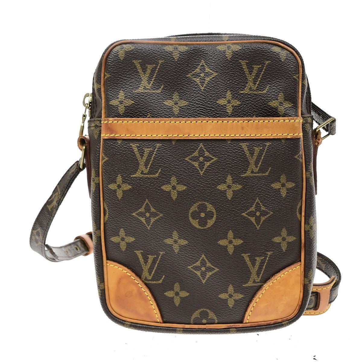 LOUIS VUITTON Danube Shoulder Bag Monogram Leather Brown France M45266 87KD193