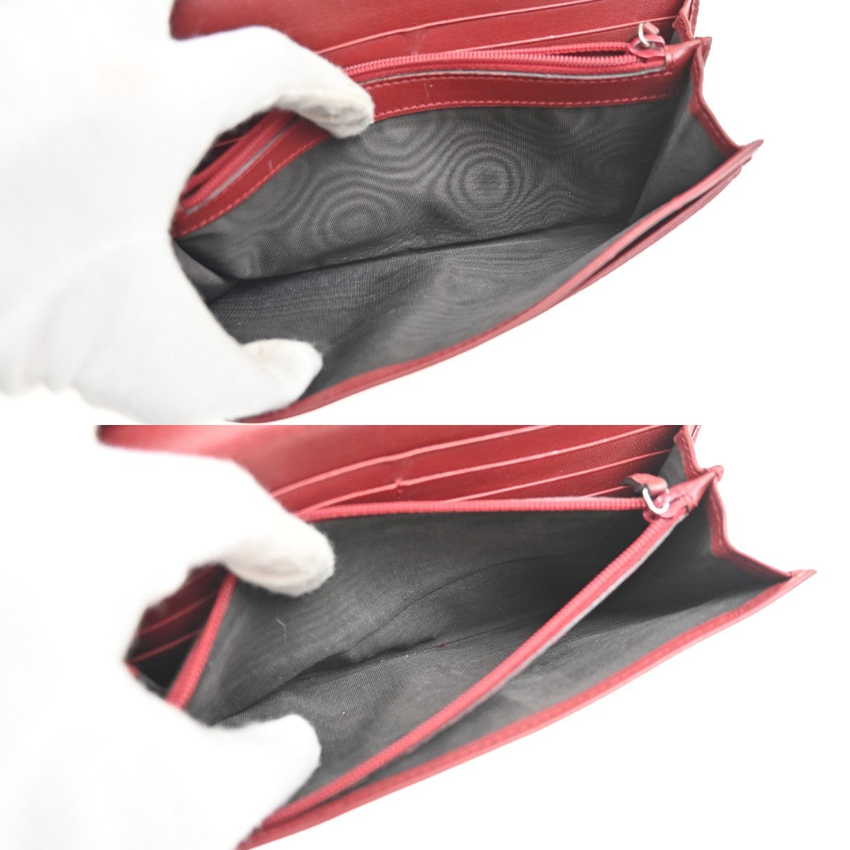GUCCI Micro Guccissima GG Pattern Bifold Long Wallet Leather Red Italy 31KC718