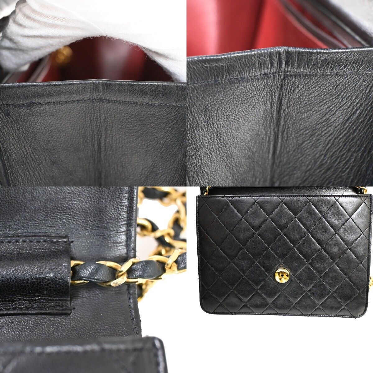 CHANEL CC Logo Matelasse Chain Shoulder Bag Leather Black GHW 653RH787