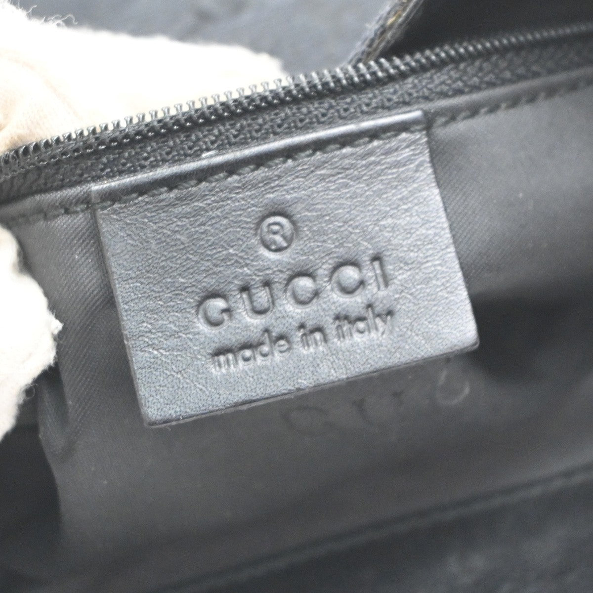 GUCCI GG Pattern Sherry Line Shoulder Bag Canvas Leather Black SHW Italy 32KC939