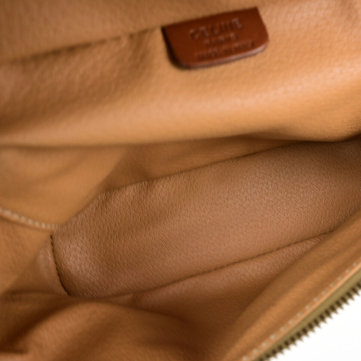 CELINE Logo Macadam Pattern Vanity Hand Bag PVC Leather Brown GHW Italy 63YG623