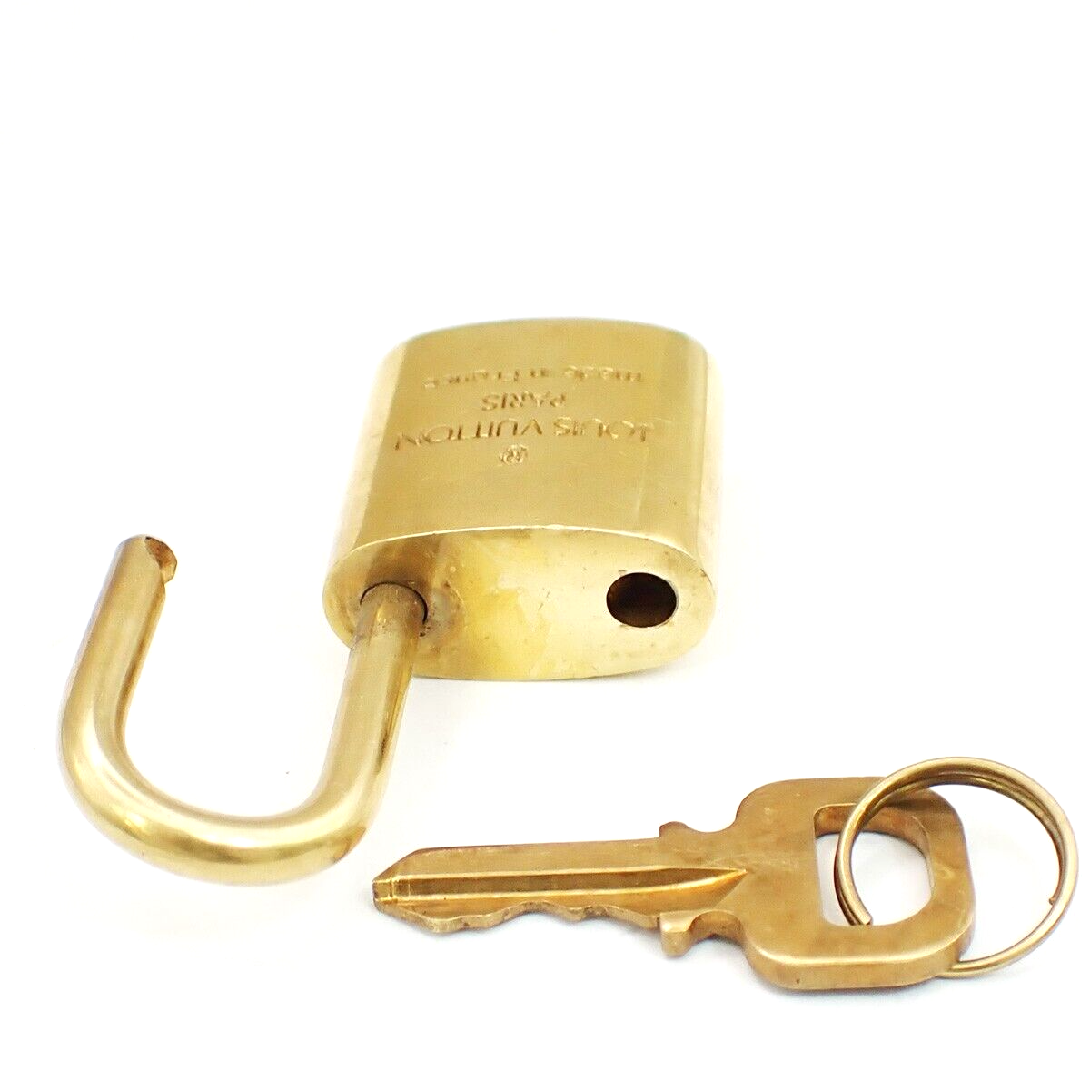 LOUIS VUITTON LV 10 Set  Padlock Key Bag Charm Cadena Gold Plated France 61YF801