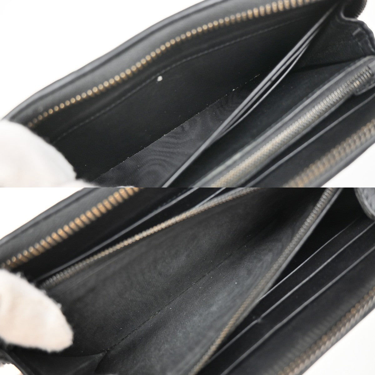 BOTTEGA VENETA Intrecciato Long Zipper Around Wallet Leather Black 65EG120