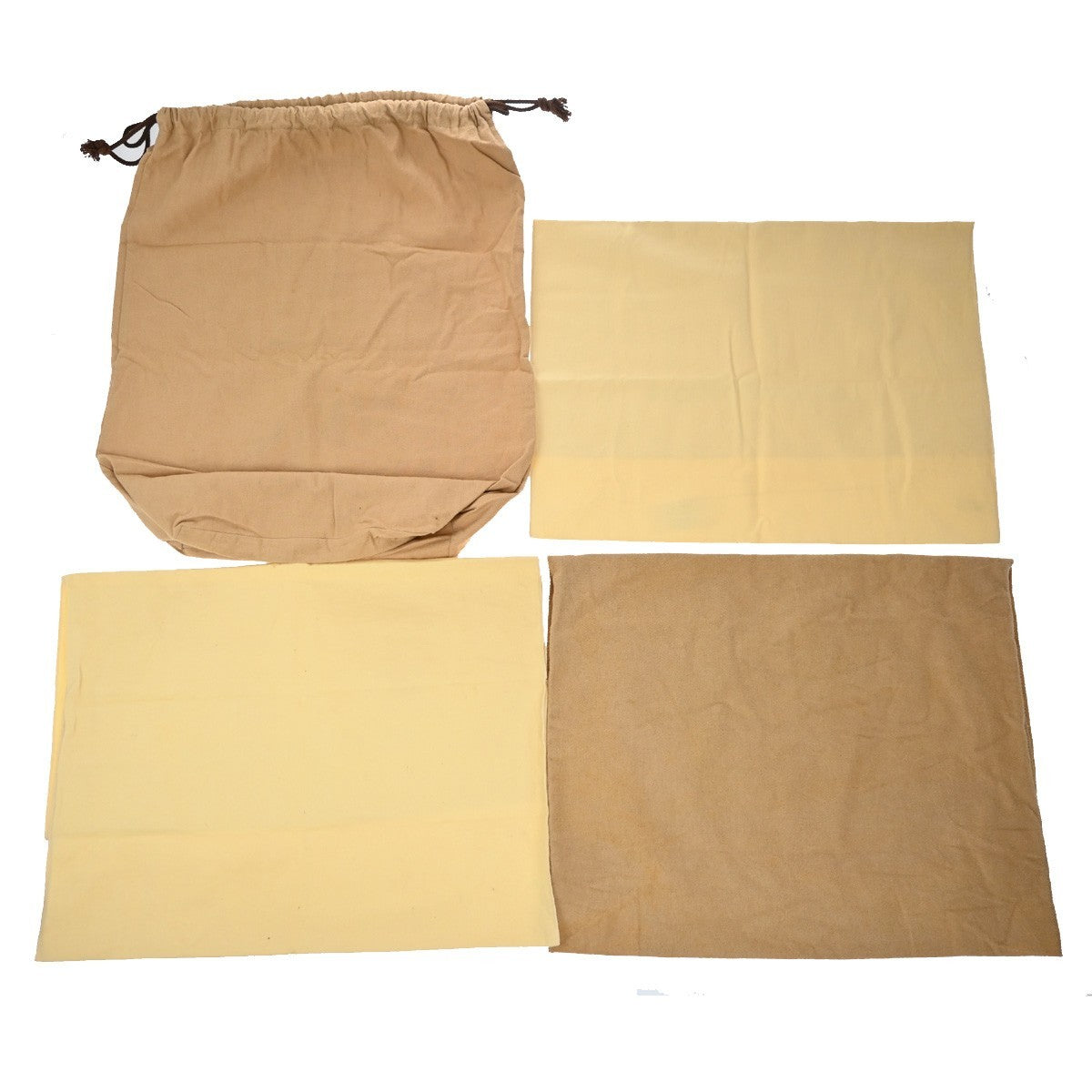 LOUIS VUITTON Logo 20 Set Drawstring Dust Bag Canvas Cotton Beige Brown 63EG381