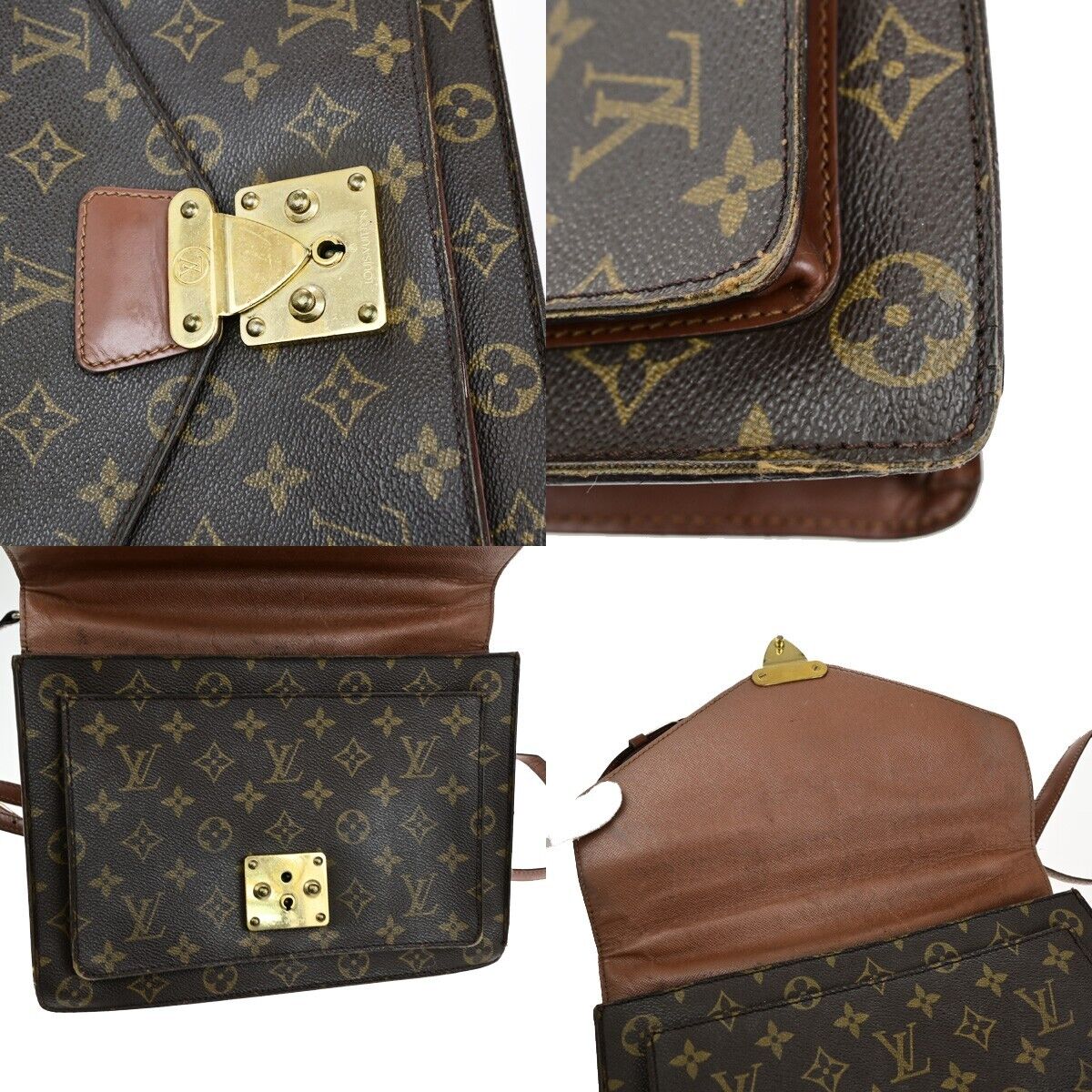 LOUIS VUITTON Monceau 28 2Way Shoulder Hand Bag Monogram Leather M51185 38EE005