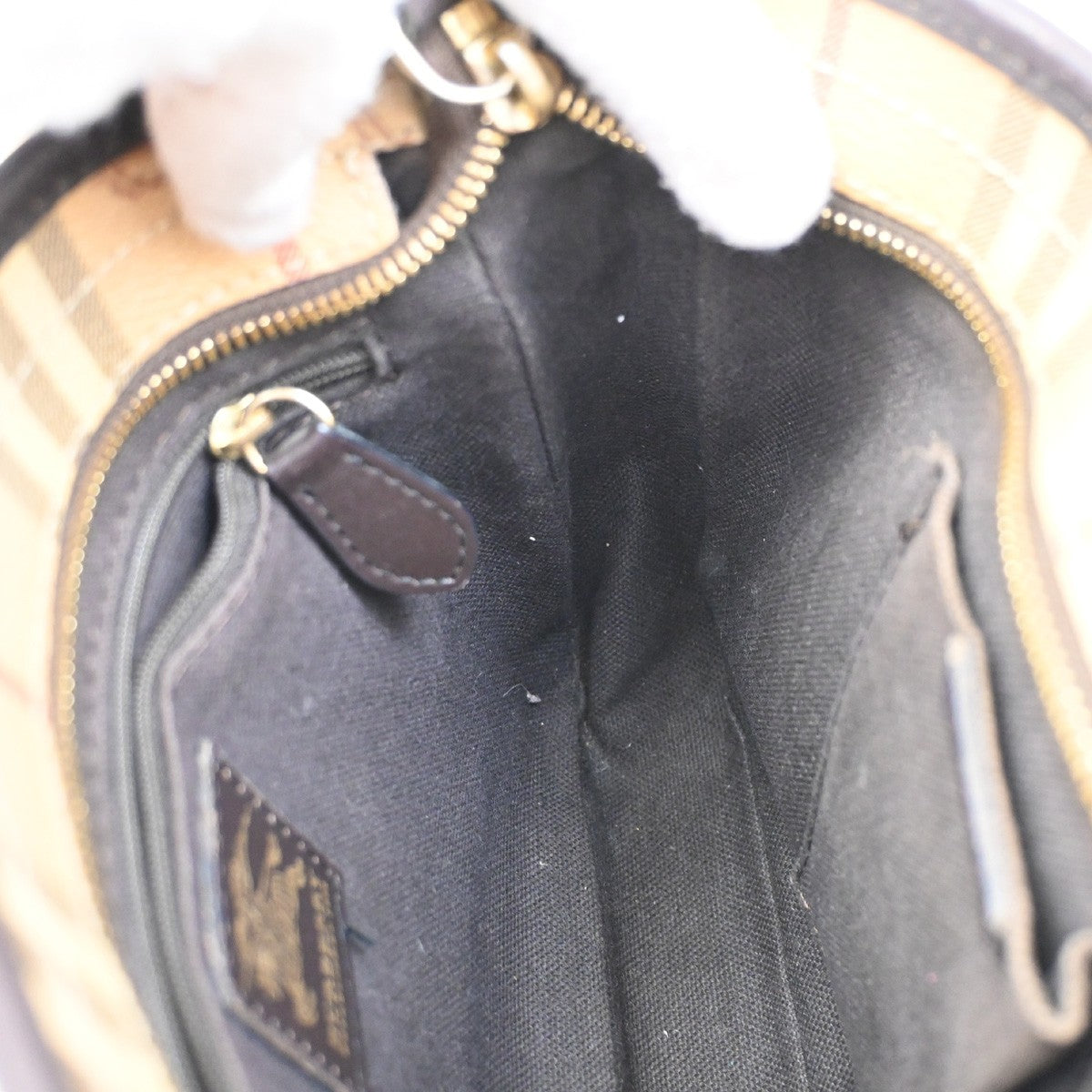 BURBERRY Shadow Horse Nova Check Shoulder Bag PVC Leather Beige BN GHW 80DA151