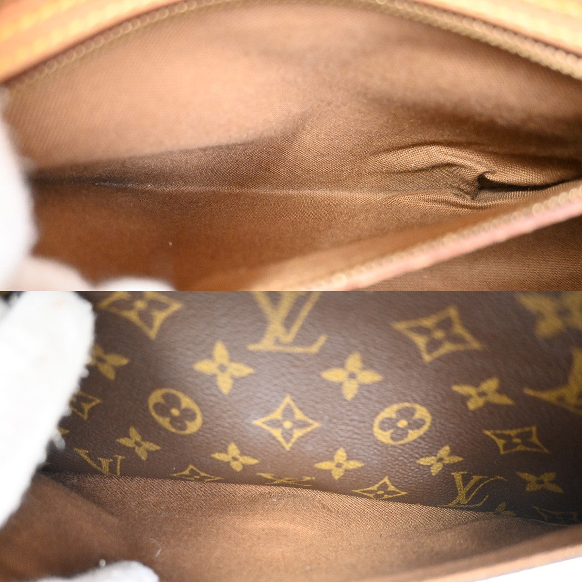 LOUIS VUITTON Logo Sologne Shoulder Bag Monogram Leather Brown M42250 92TA256