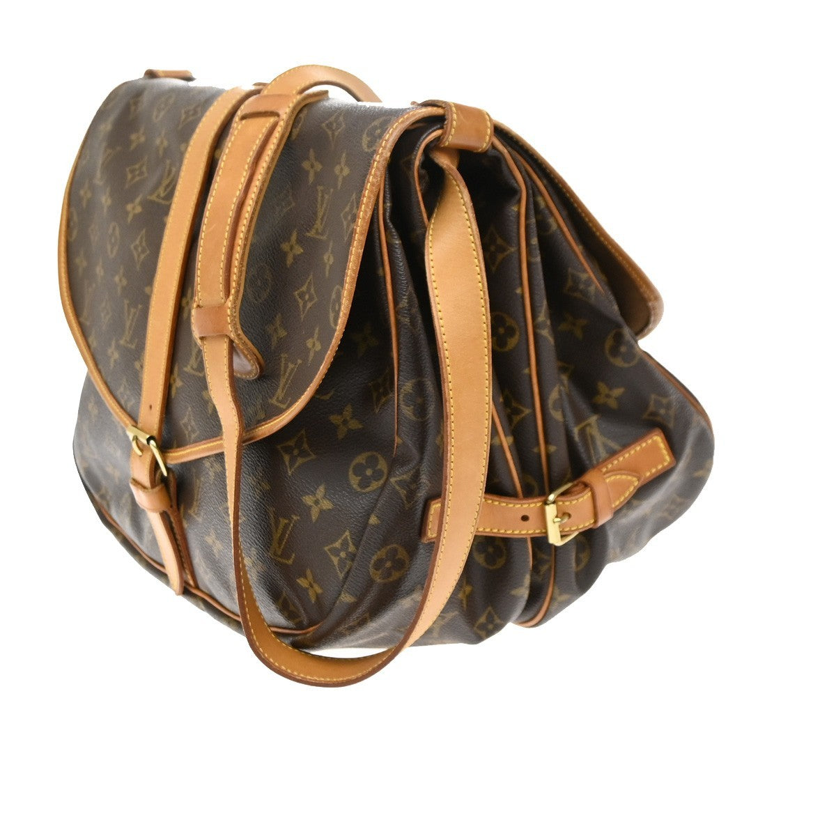 LOUIS VUITTON Saumur 35 Shoulder Bag Monogram Leather BN France M42254 72SA087