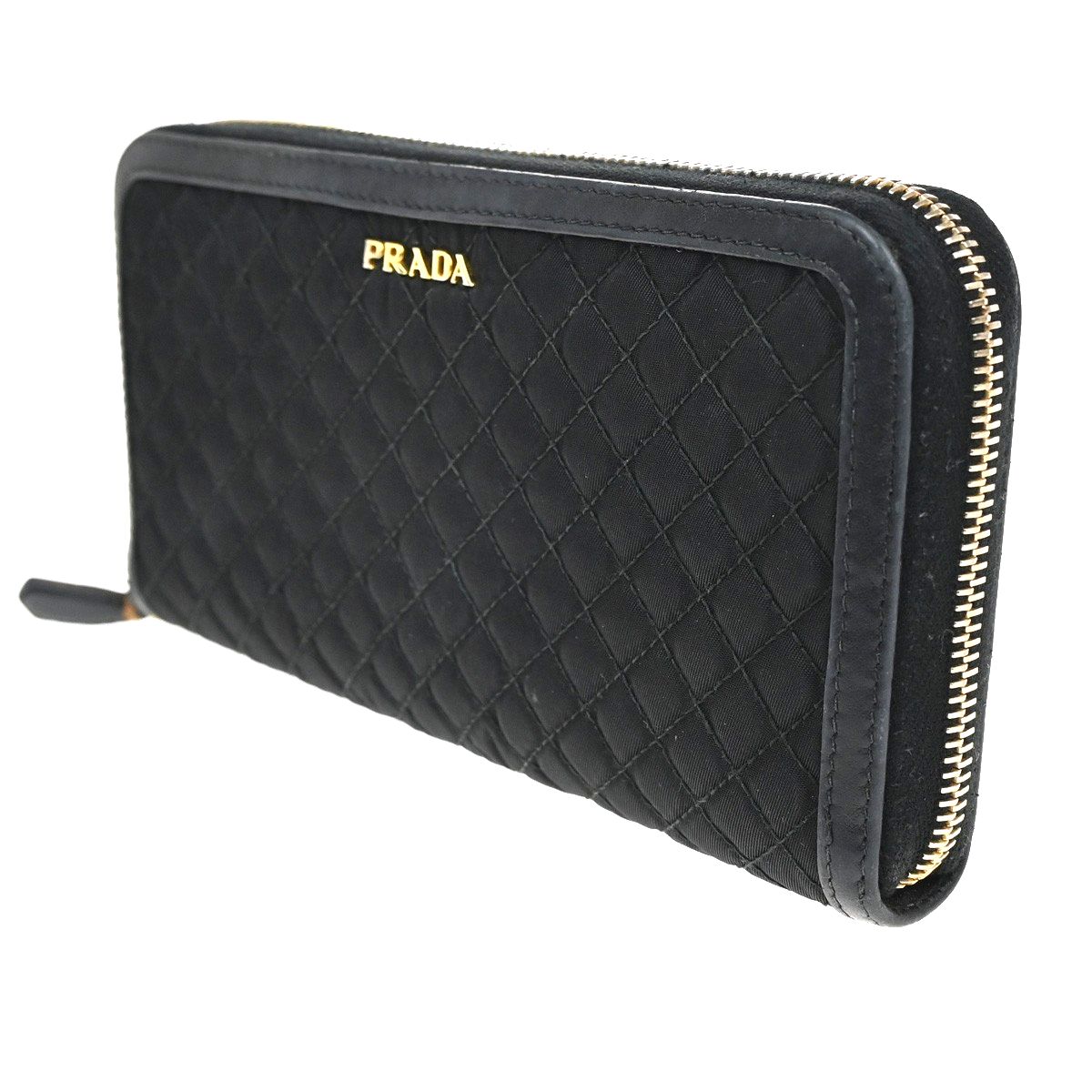 PRADA Bifold Zipper Arownd Long Wallet Tessuto Nylon Black 04CA406