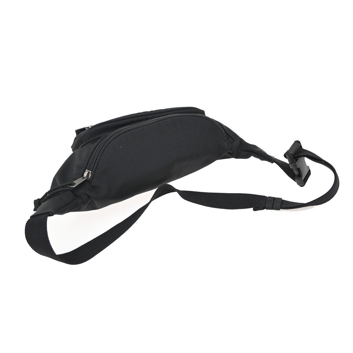 BALENCIAGA Logo Explorer Belt Bum Bag Canvas Leather Black Italy 85FC134