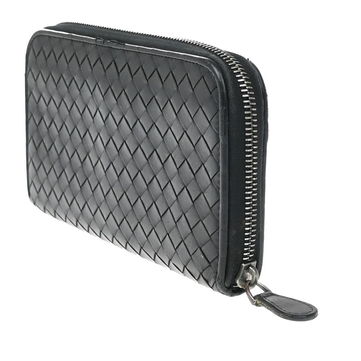 BOTTEGA VENETA Intrecciato Long Zipper Around Wallet Leather Black 67KP150