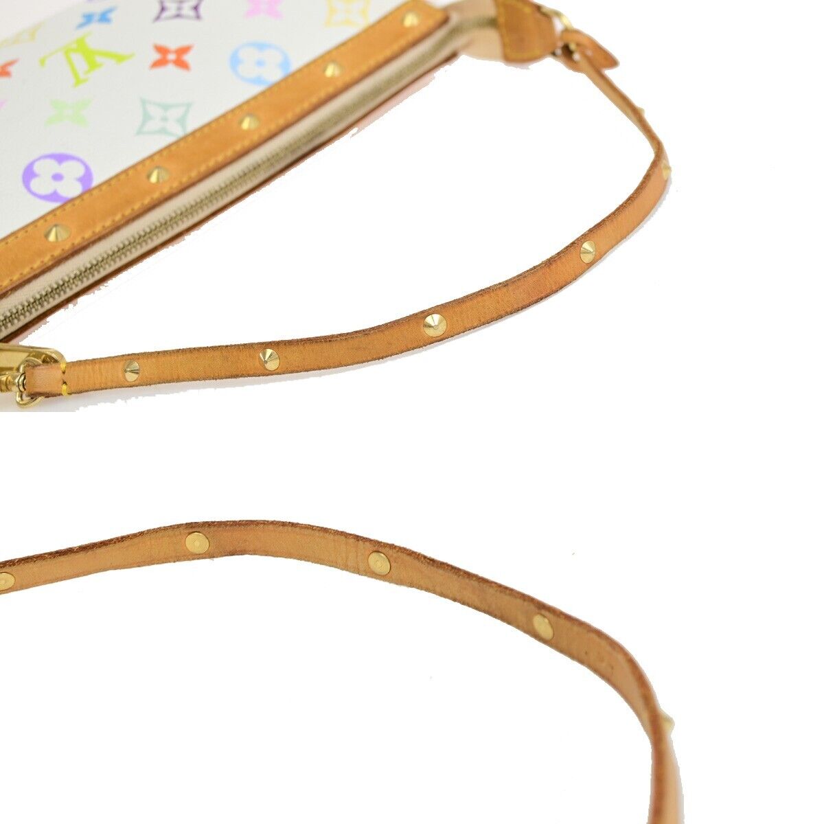 LOUIS VUITTON Pochette Accessoires Hand Bag Monogram Multi White M92649 667RF226