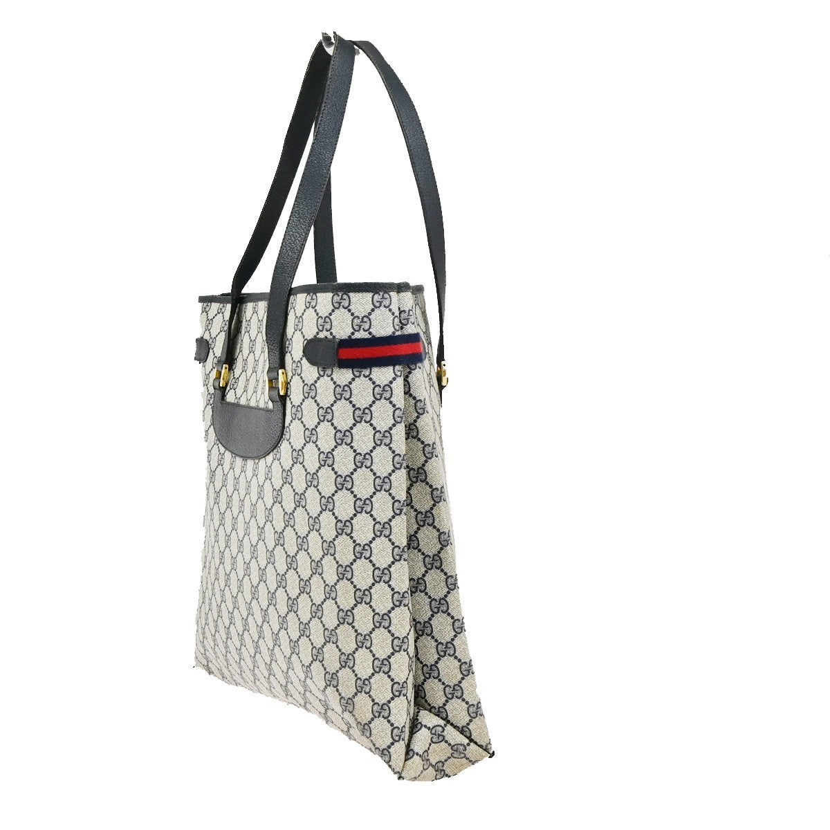 GUCCI Logo GG Pattern Sherry Shoulder Tote Bag Supreme Leather Beige 67CA996