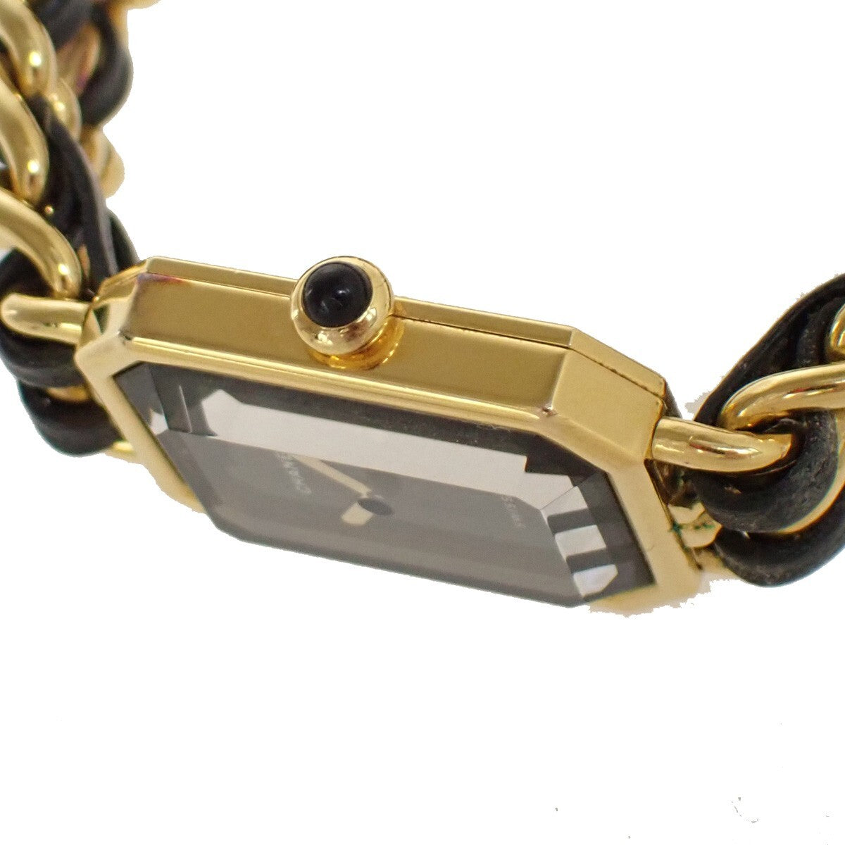 CHANEL Logo Premiere Watch H0001  #M Quartz Gold-Plated Leather GHW 685LC516