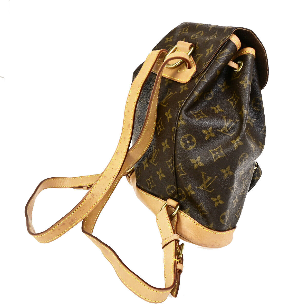 LOUIS VUITTON Montsouris MM Backpack Bag Monogram Leather Brown M51136 18SJ505