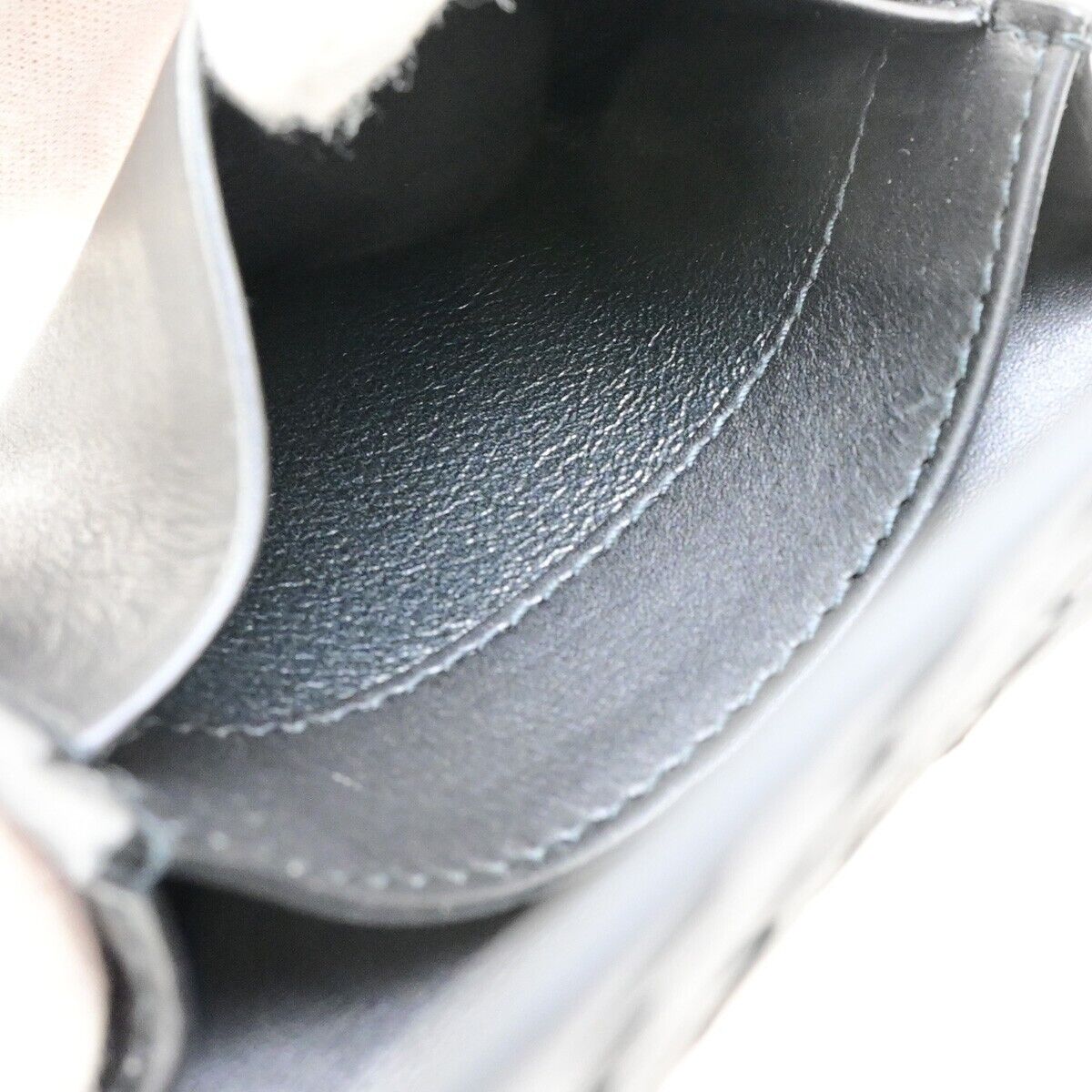 BOTTEGA VENETA Logo Intrecciato Card Holder Wallet Leather Black Italy 64FB224